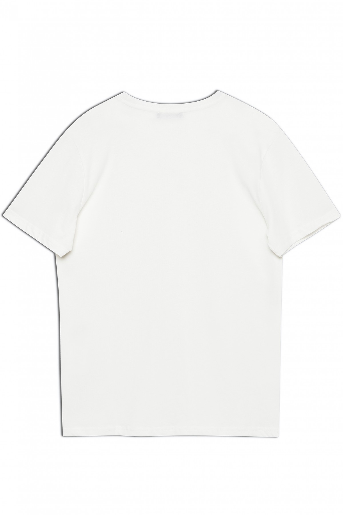 Dembu Logolu Pamuk Bisiklet Yaka Beyaz T-shirt 23'